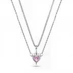 Bộ 2 dây chuyền đôi Heart & Blade Hồng
