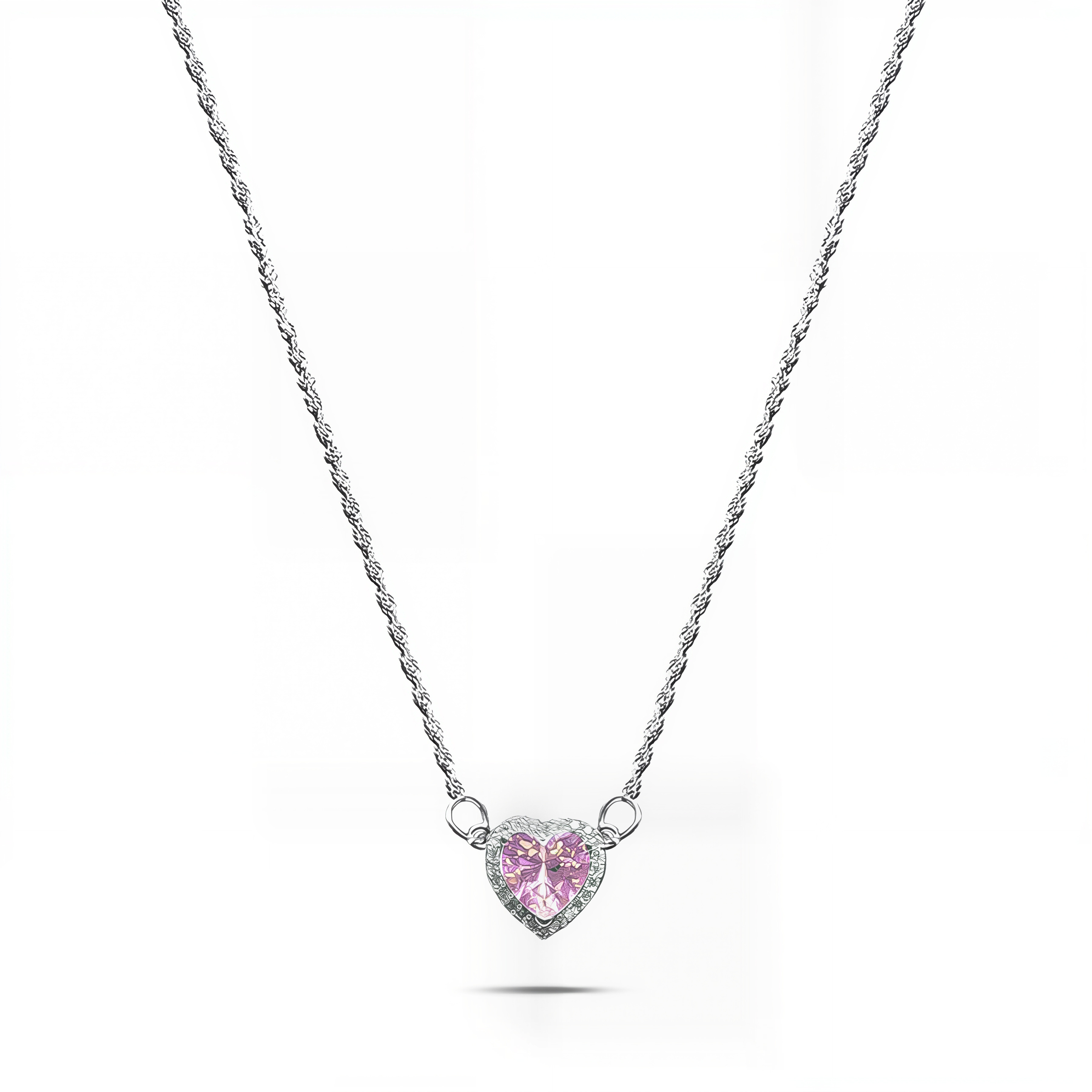 Bộ 2 dây chuyền đôi Heart & Blade Hồng